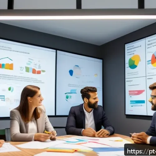 프로토콜 작성 시 유의사항 - A modern office meeting room with a diverse team of Brazilian professionals collaboratively mapping ...